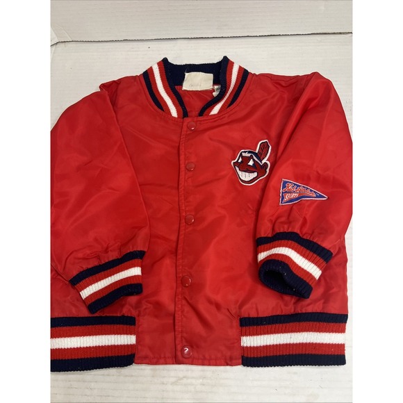 Vintage Cleveland Indians MLB Youth Red Varsity Jacket size 3T - Picture 1 of 9